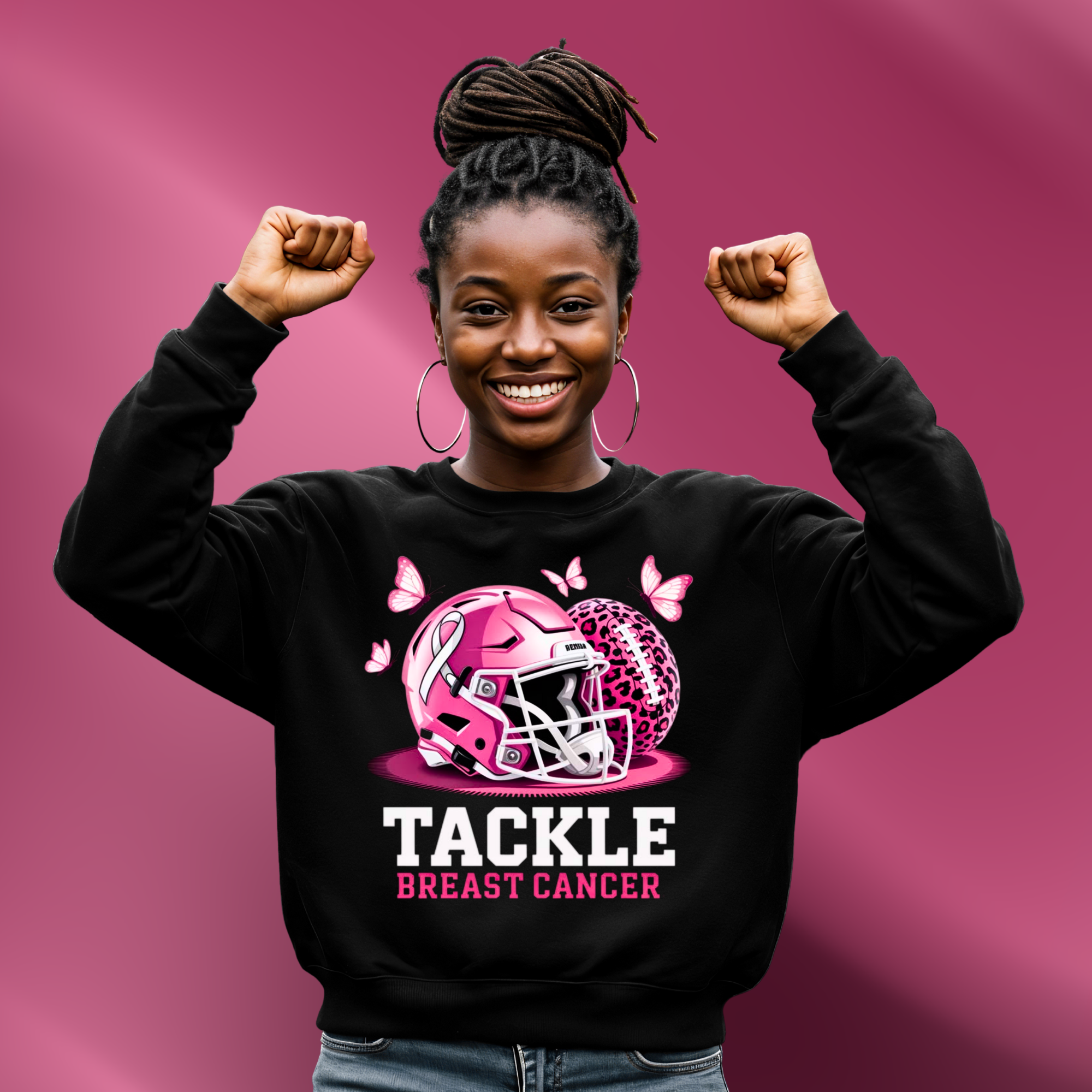 Cancer Awareness Sweatshirt - Tackle Breast Cancer