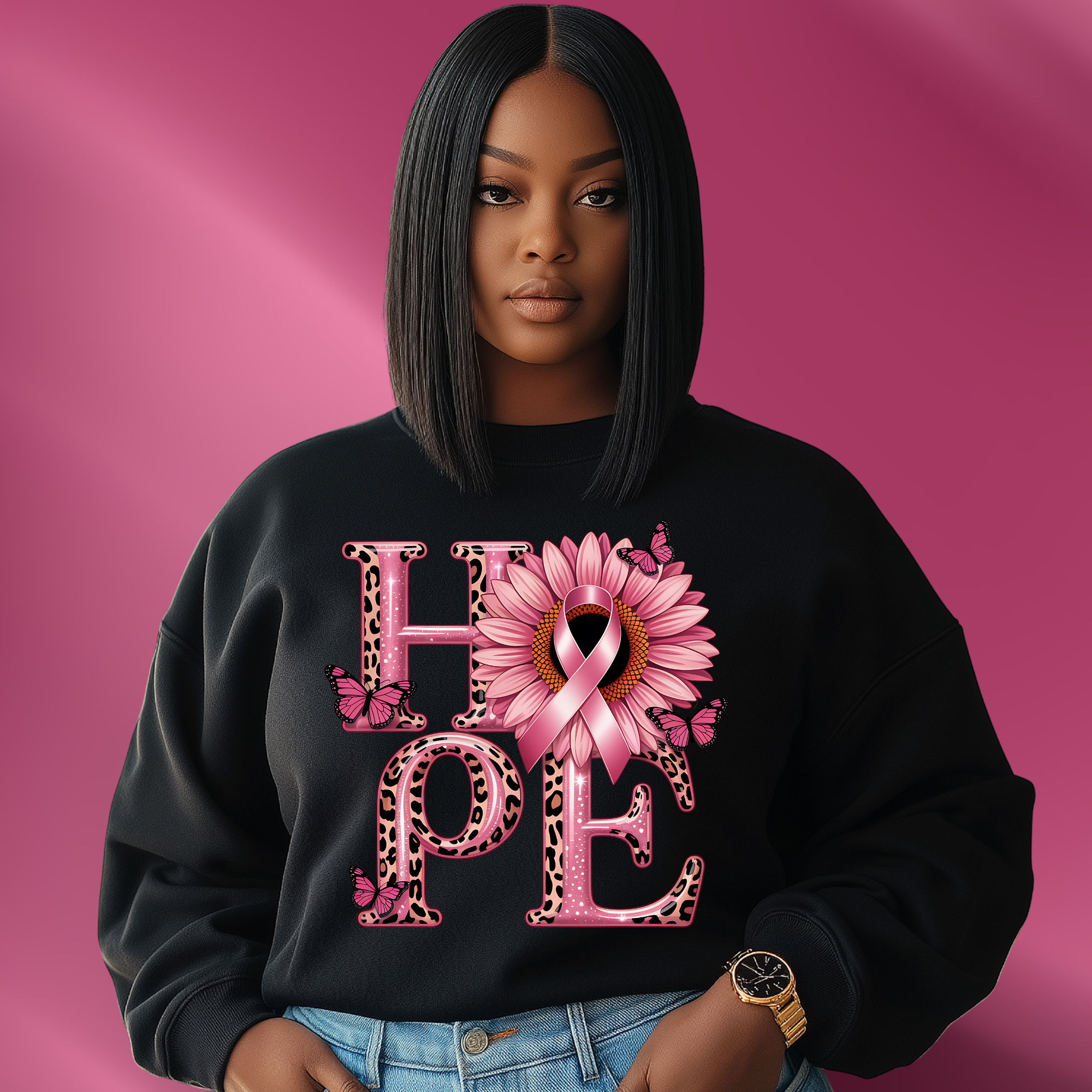 Cancer Awareness Sweatshirt - Flower Hope